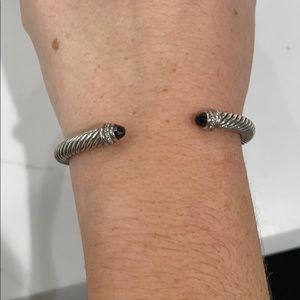 David Yurman Black Onyx Bangle with Diamonds